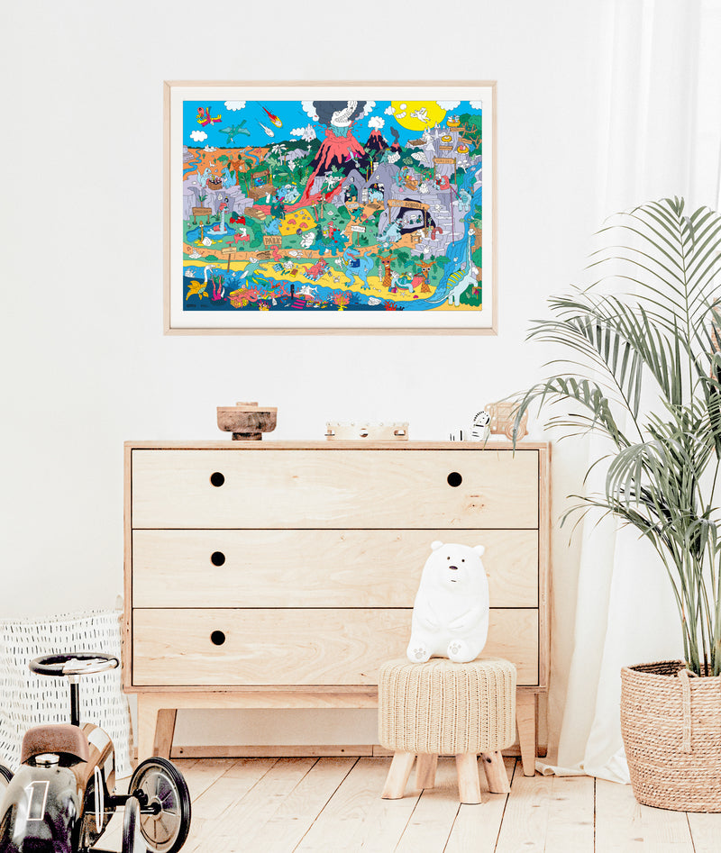 OMY Poster à stickers - Dinos