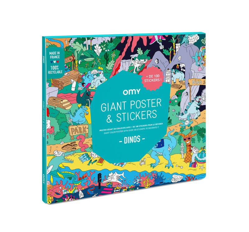 OMY Poster à stickers - Dinos