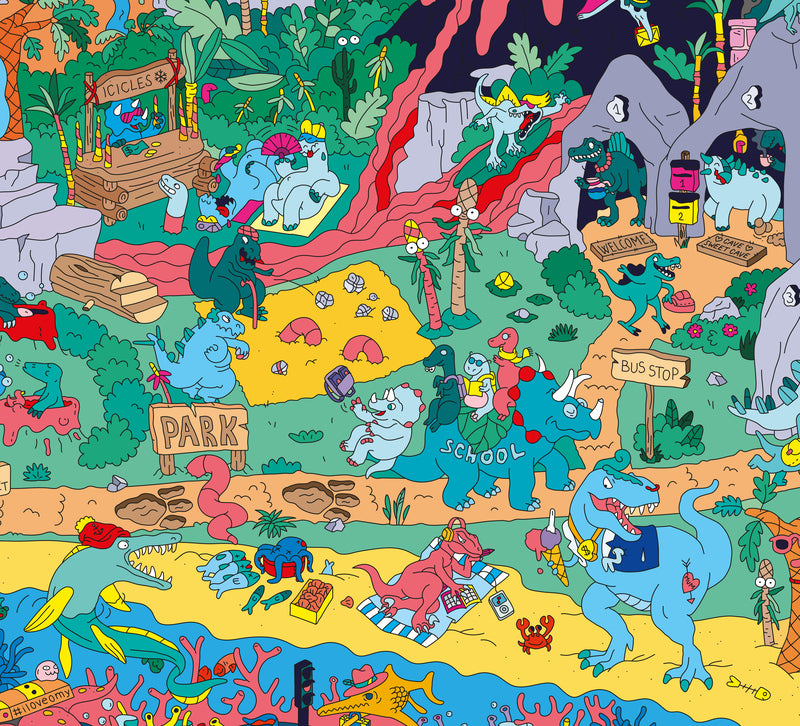 OMY Poster à stickers - Dinos