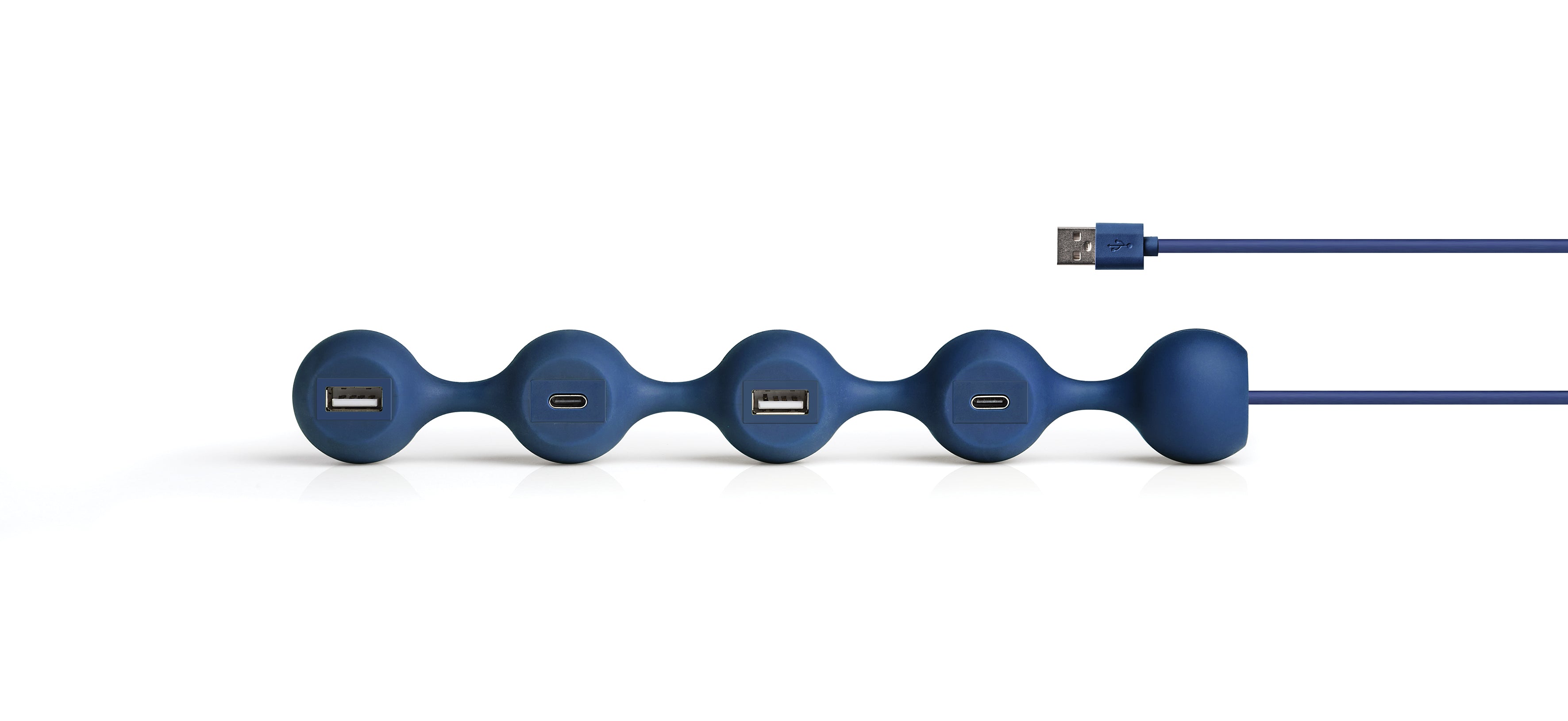 Hub-C Peas 4 ports - Bleu foncé