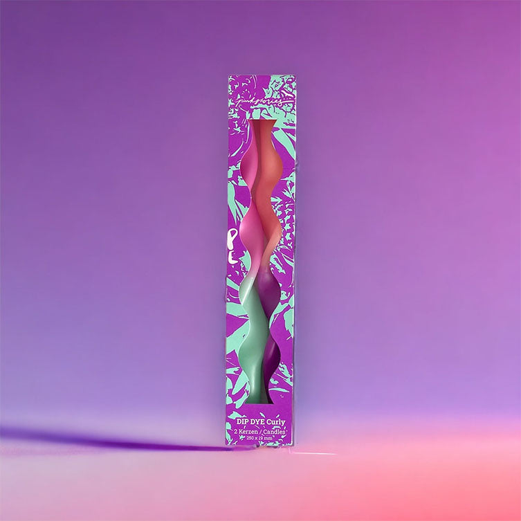 Set de 2 bougies torsadées Miami - violet