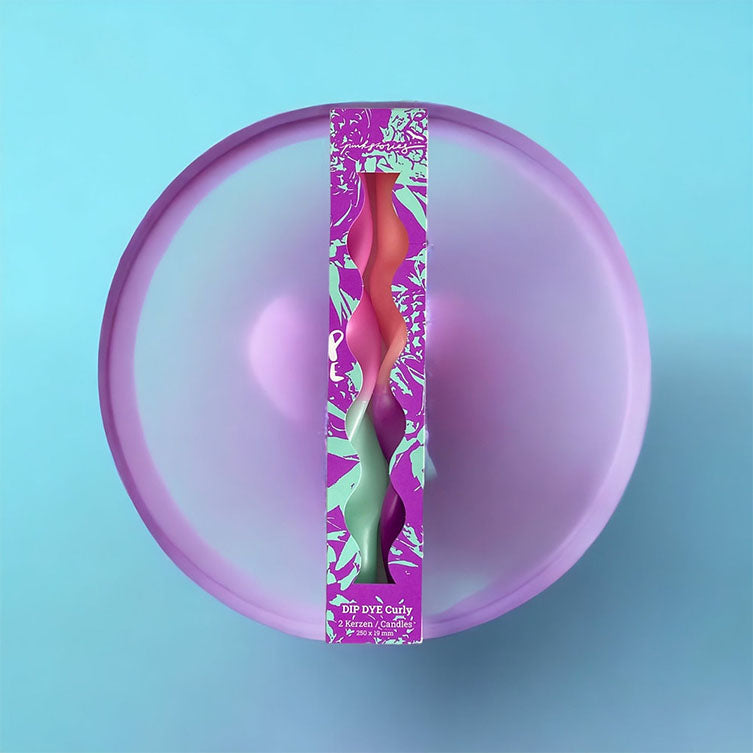 Set de 2 bougies torsadées Miami - violet