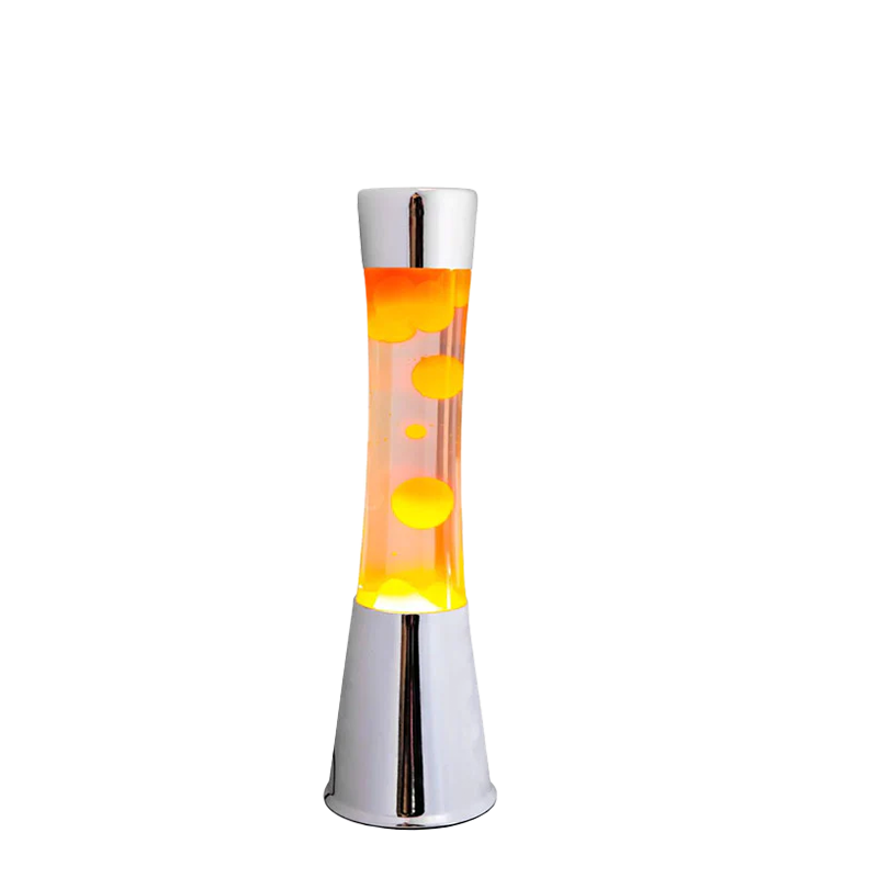 Lampe à lave H.40 cm - orange & argent