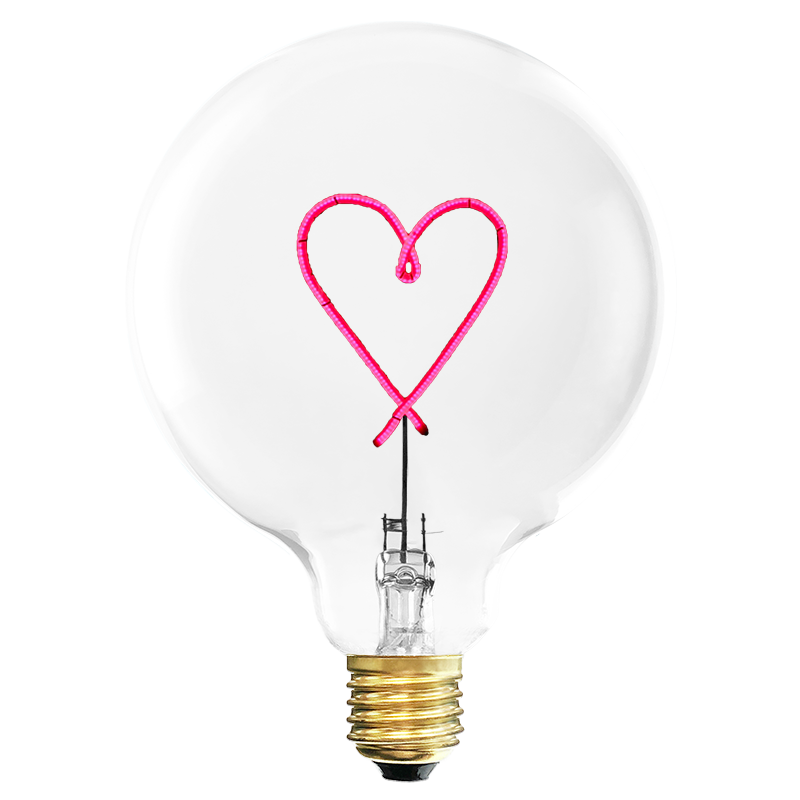 Ampoule Cœur rose