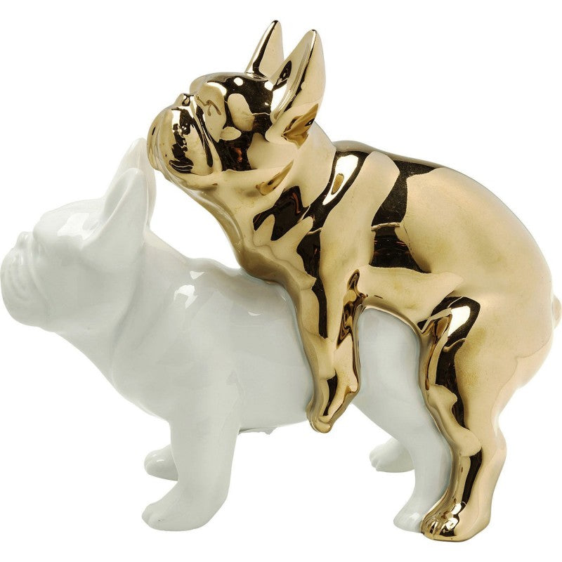Objet déco love dogs H.17 cm