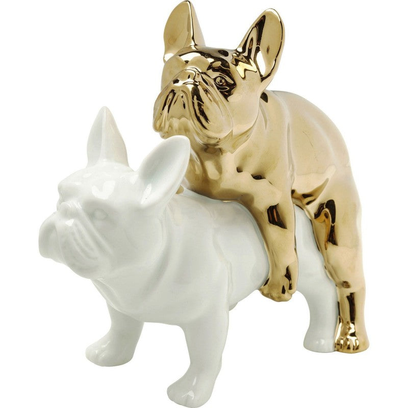 Objet déco love dogs H.17 cm