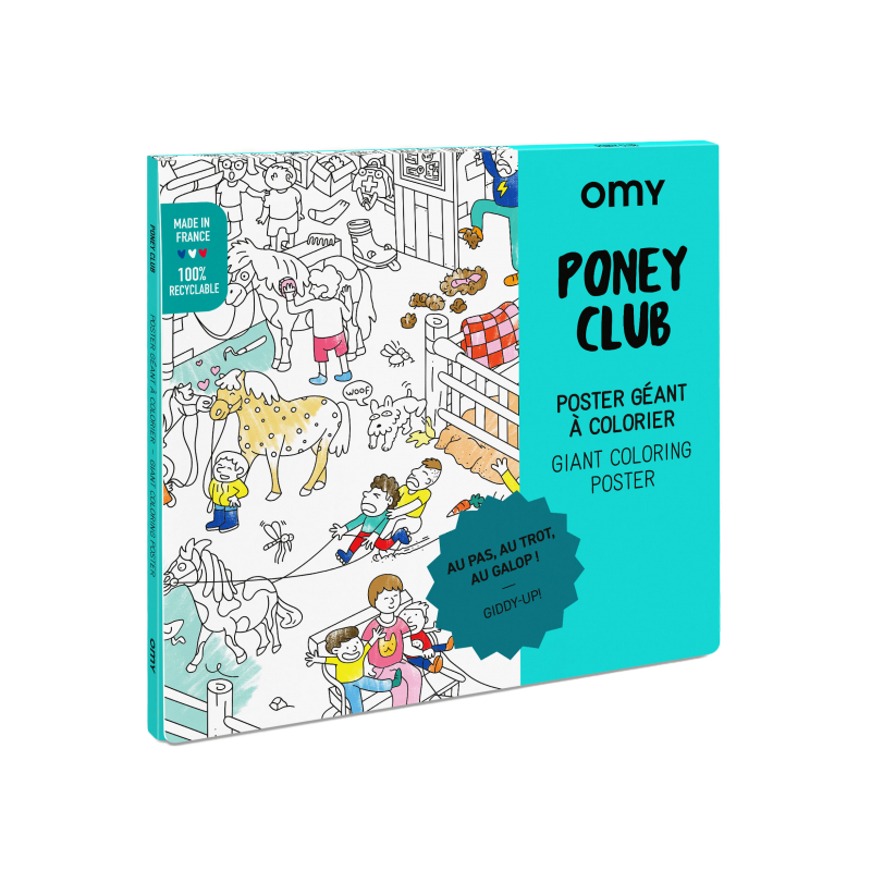 OMY Poster géant à colorier - Pony Club