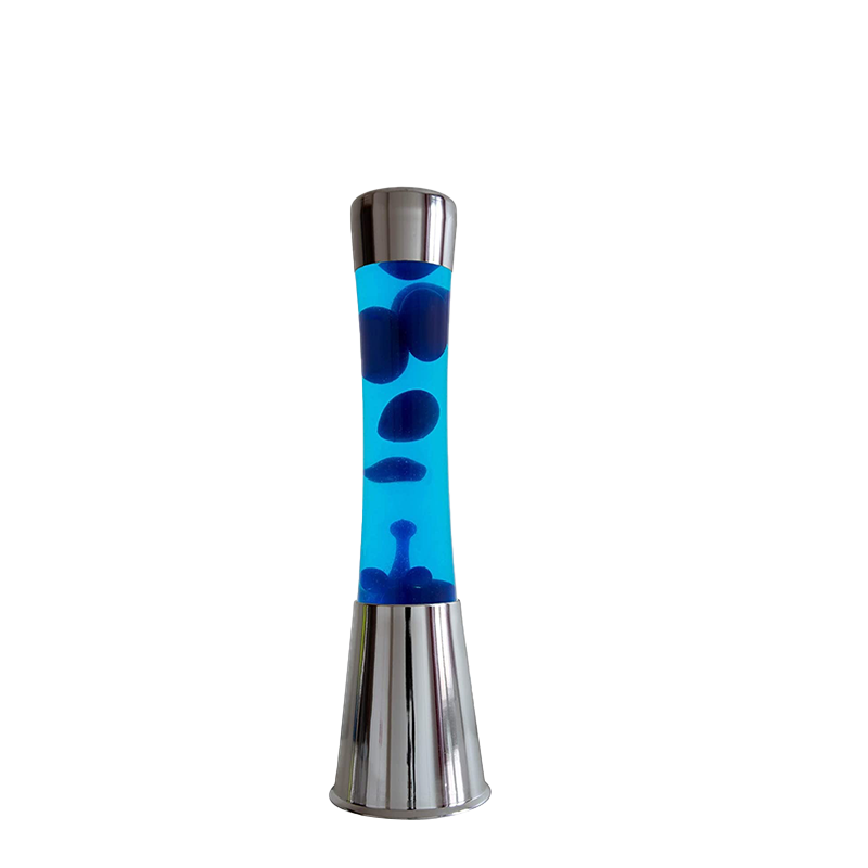 Lampe à lave H.40cm - bleu base métal