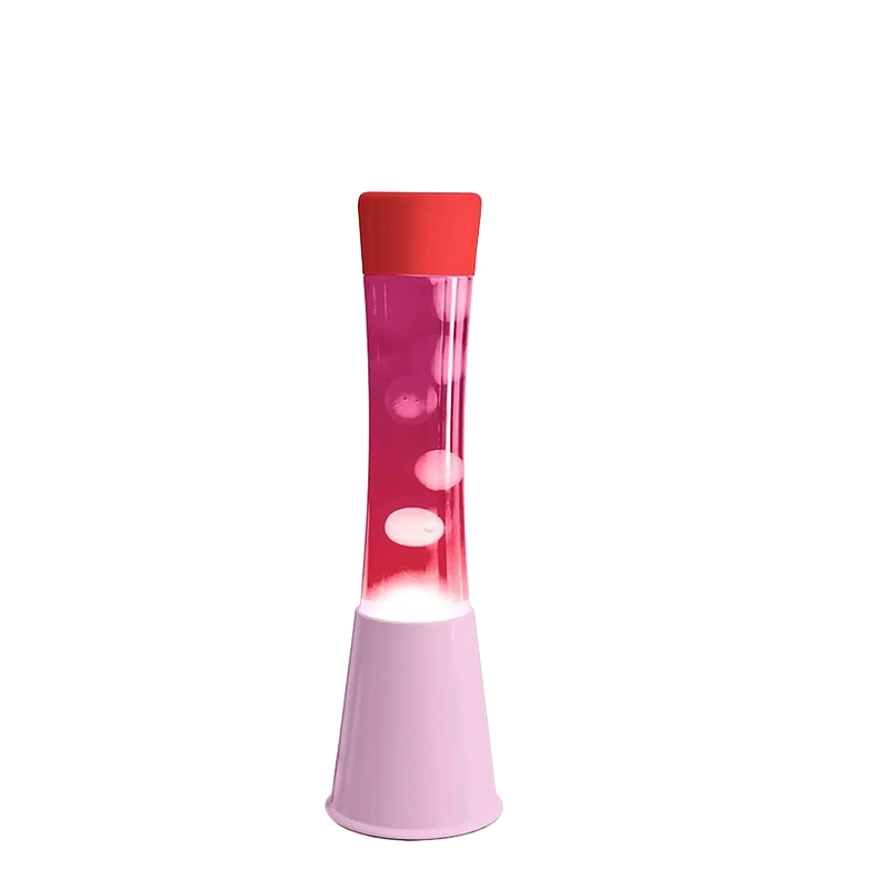 Lampe à lave H.40cm - rose & lave blanche