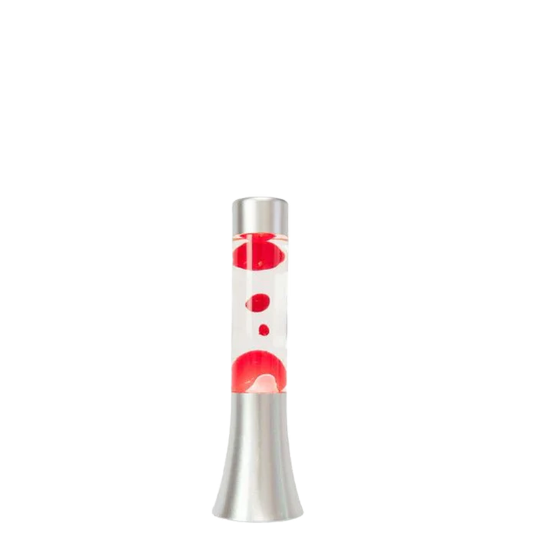 Mini Lampe à lave H.31 cm - rouge & transparent