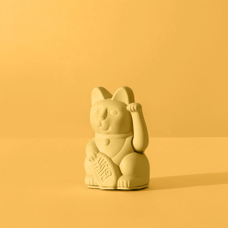 Mini Lucky Cat - Jaune pastel