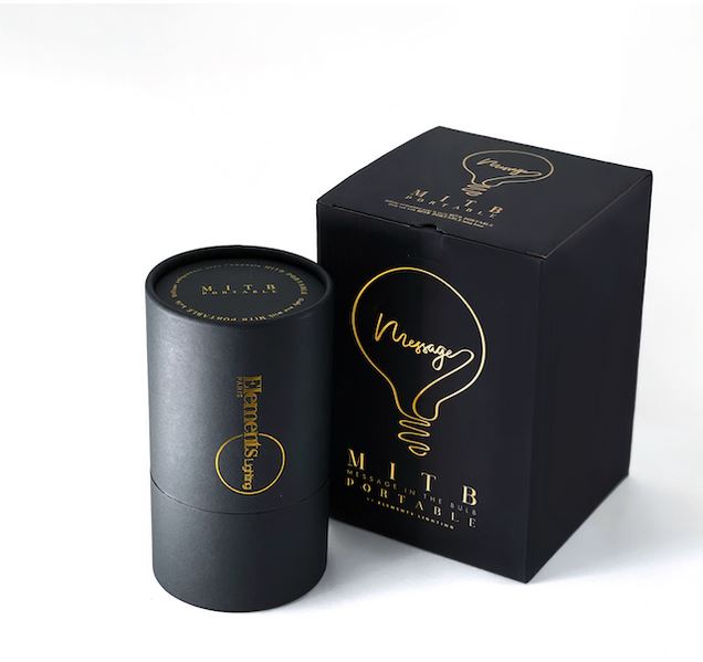 Socle sans fil doré pour ampoule message - H 11 cm