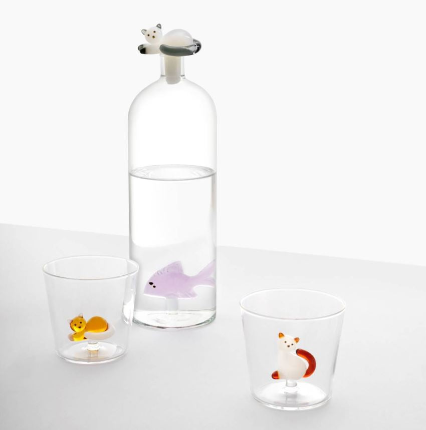 Ichendorf Verre Tabby Cat ambre blanc