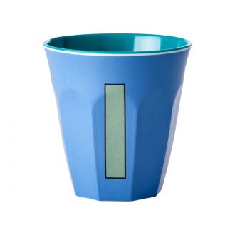 Gobelet Lettre mélamine tons bleu - toutes les lettres