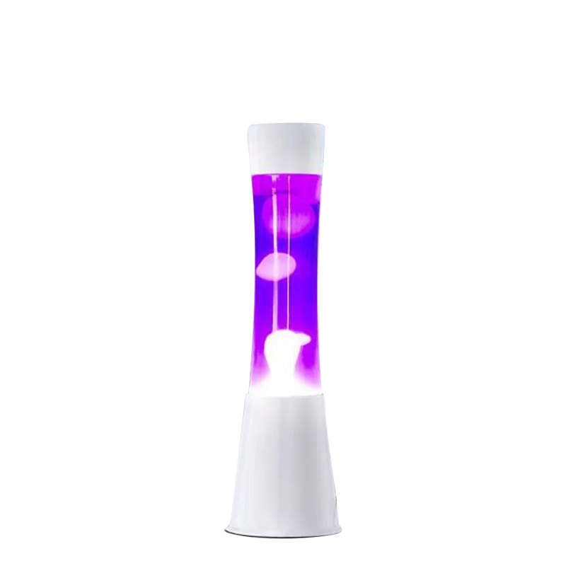 Lampe à lave H.40cm - violet base blanche