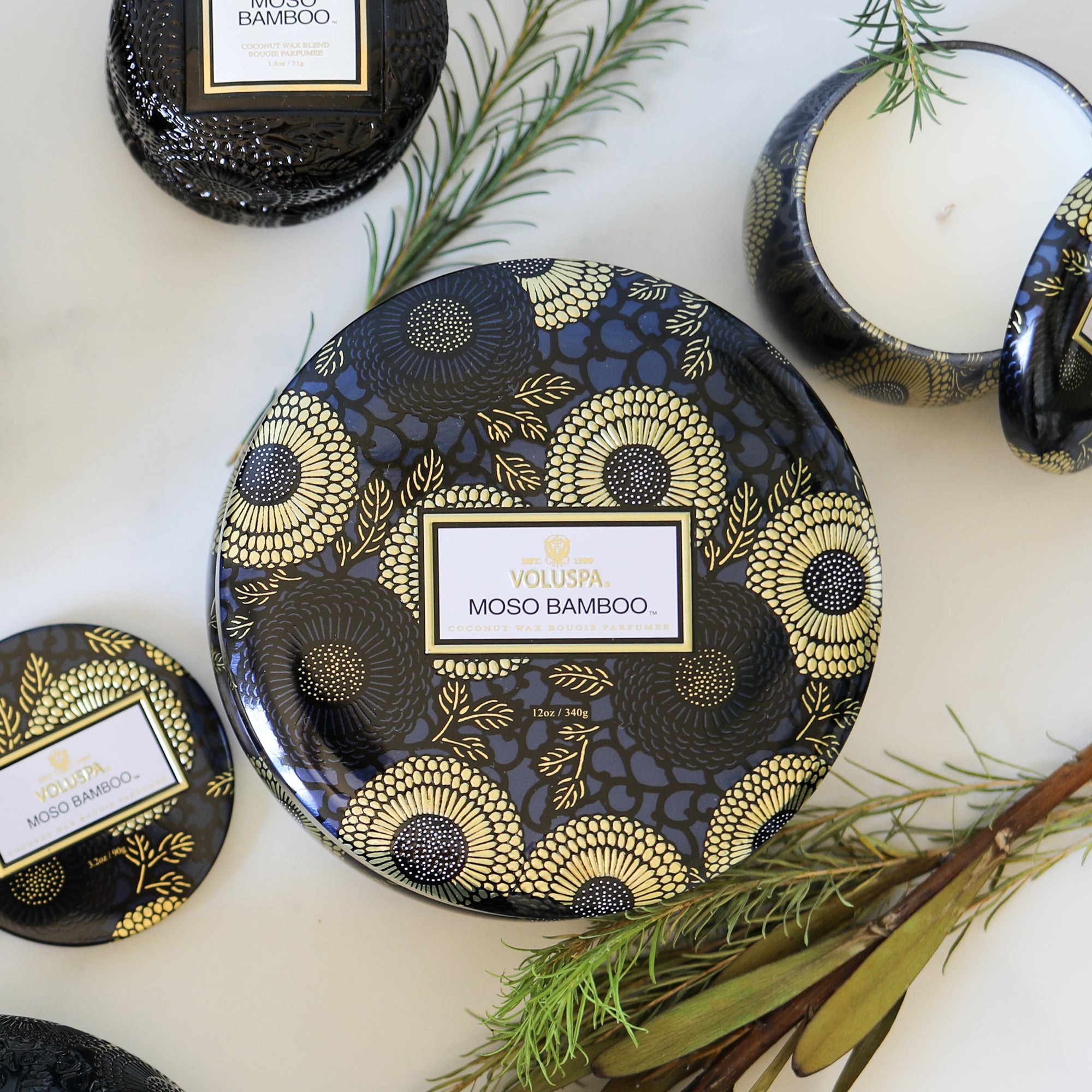 Voluspa bougie parfumée 3 mèches -  Moso Bamboo